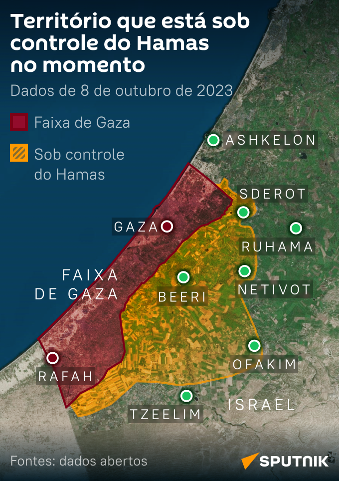 Avanço do Hamas em Israel: confira mapa atualizado - Sputnik Brasil