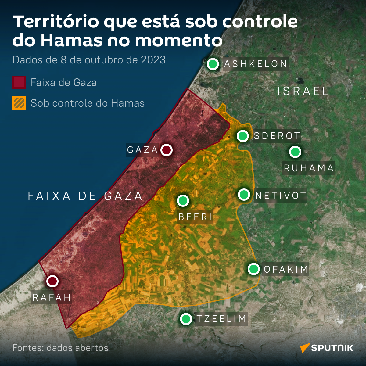 Avanço do Hamas em Israel confira mapa atualizado Sputnik Brasil