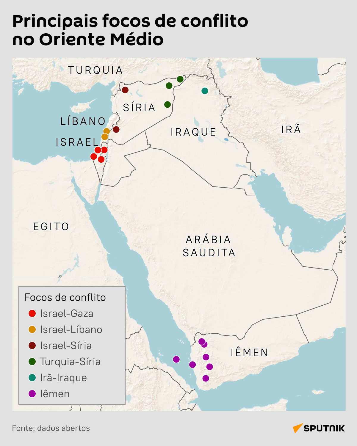 Luta pelo Oriente Médio já começou: confira mapa de conflitos atualizado - Sputnik Brasil