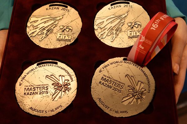Apresentação de medalhas para Campeonato Mundial de Esportes Aquáticos 2015 - Sputnik Brasil