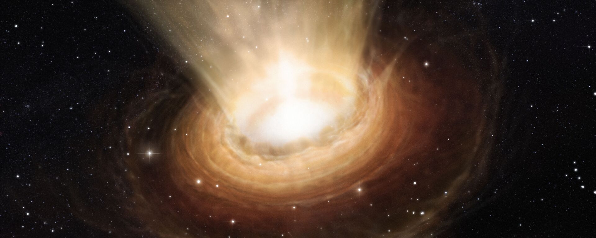 Impressão artística sobre o entorno do buraco negro supermassivo na galáxia NGC 3783 - Sputnik Brasil, 1920, 06.01.2022