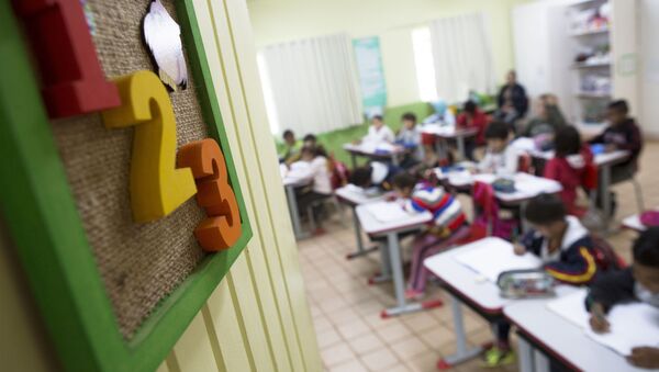 Alunos participam de aula na Escola Municipal Olívia dos Santos Feierabend, na zona rural de Monteiro Lobato - Sputnik Brasil