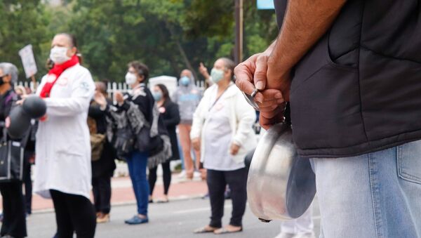 Funcionários do Hospital do Servidor Público, em São Paulo, realizam protestos contra péssimas condições de trabalho - Sputnik Brasil