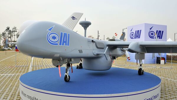 Drone IAI Heron na Exposição Internacional Aeroespacial e da Defesa de Seul, Goyang, Seul, 28 de outubro de 2013  - Sputnik Brasil