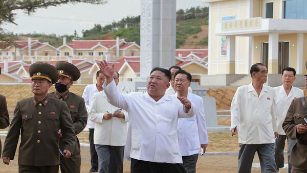 Kim Jong-un durante inspeção - Sputnik Brasil