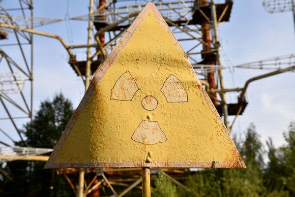 Símbolo de perigo radioativo na zona de exclusão de Chernobyl
 - Sputnik Brasil