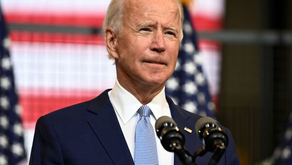 Candidato à presidência dos EUA pelo Partido Democrata, Joe Biden, discursa em comício de campanha, Pittsburgh, Pensilvânia (EUA), 31 de agosto de 2020 - Sputnik Brasil