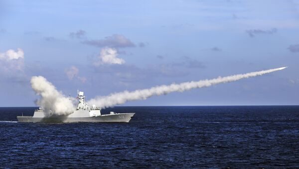 Embarcação militar chinesa em exercícios anti-míssil  - Sputnik Brasil