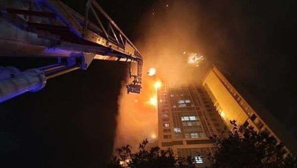 Incêndio atinge arranha-céu de mais de 30 andares na Coreia do Sul - Sputnik Brasil