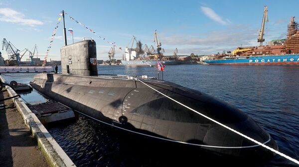 Submarino Volkhov, ou B-603, em sua apresentação oficial na Marinha da Rússia - Sputnik Brasil