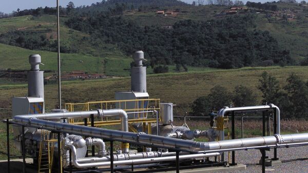 Tubulações que trazem o gás do gasoduto Brasil-Bolívia, em Itatiba, interior de São Paulo - Sputnik Brasil