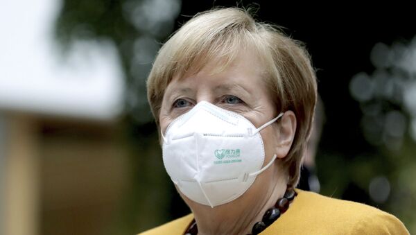 A chanceler alemã Angela Merkel durante coletiva de imprensa em Berlim, capital do país. - Sputnik Brasil