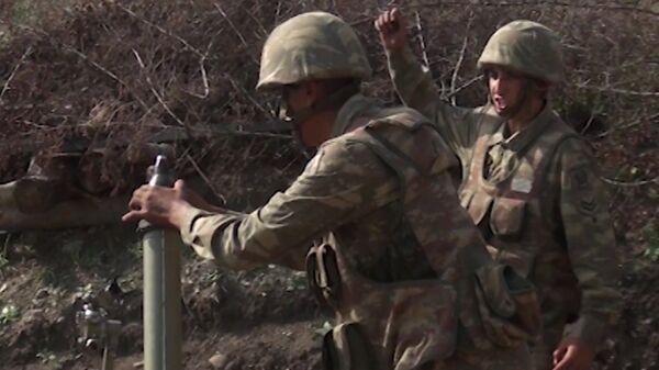 Militares das Forças Armadas do Azerbaijão em ação em Nagorno-Karabakh (foto de arquivo) - Sputnik Brasil