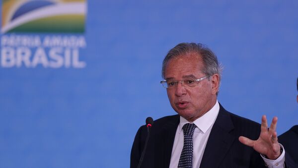 Ministro da Economia, Paulo Guedes, durante cerimônia em Brasília. - Sputnik Brasil