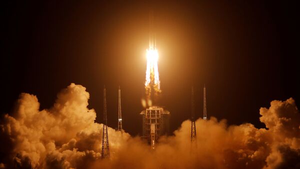 Lançamento da espaçonave lunar Chang'e 5, no centro espacial de Wenchang, Hainan, China, 24 de novembro de 2020  - Sputnik Brasil