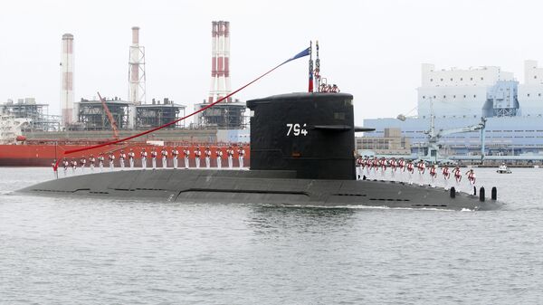 Marinheiros de Taiwan durante cerimônia de submarino da classe Dutch Zwaardvis - Sputnik Brasil