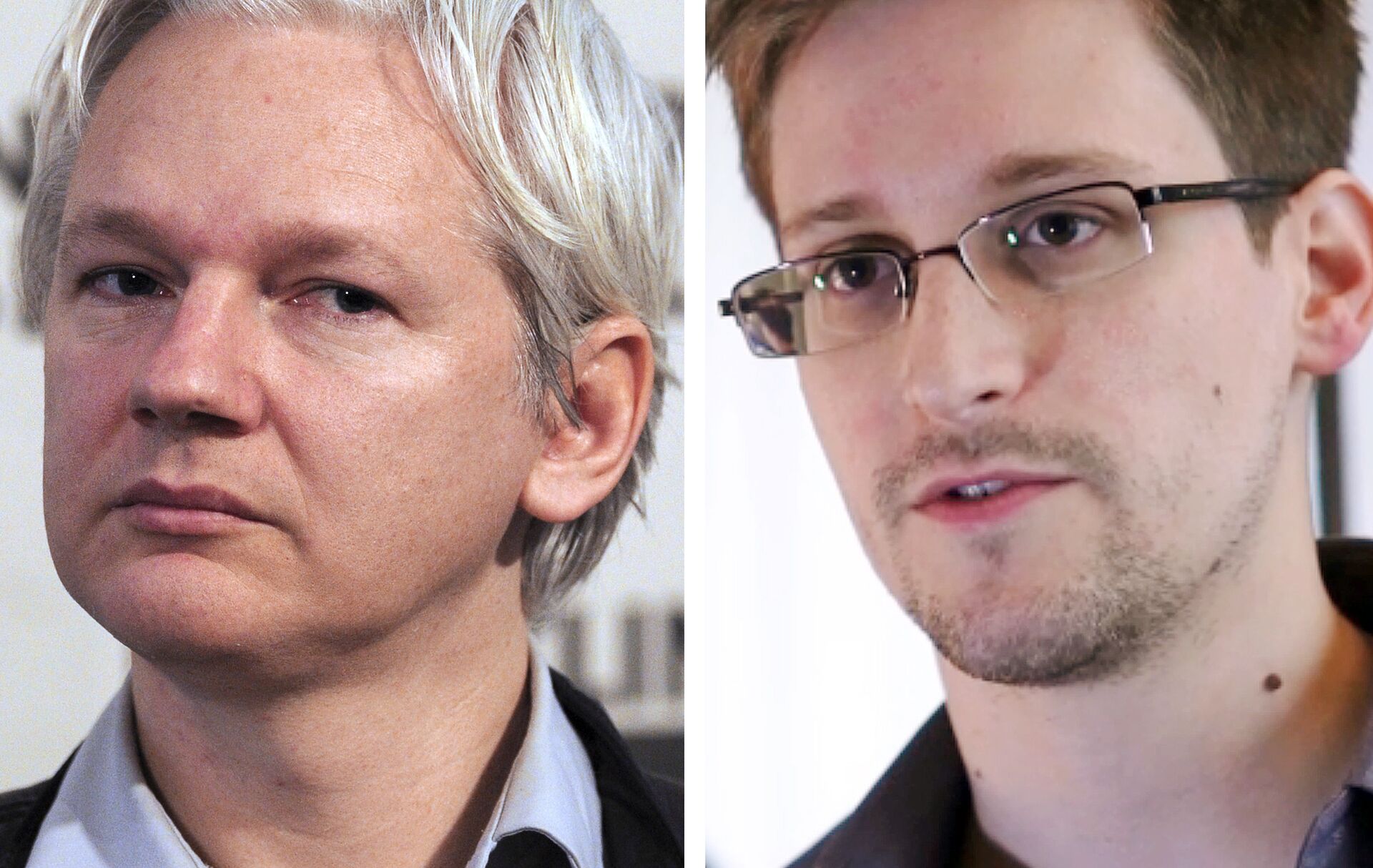 O fundador do WikiLeaks, Julian Assange, e o ex-agente da inteligência americana Edward Snowden - Sputnik Brasil, 1920, 22.08.2022