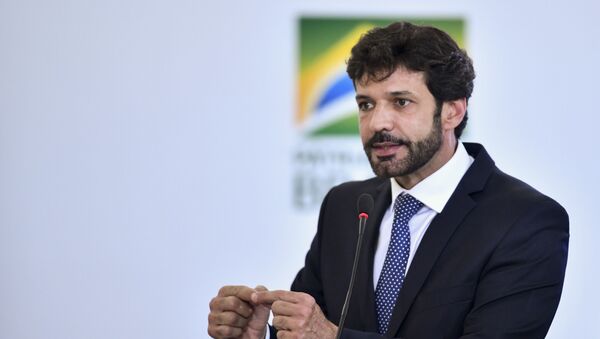 Ministro do Turismo, Marcelo Álvaro Antônio, durante cerimônia no Palácio do Planalto, em Brasília - Sputnik Brasil
