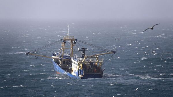 Barco de pesca operando no canal da Mancha, ao largo da costa sul do Reino Unido - Sputnik Brasil