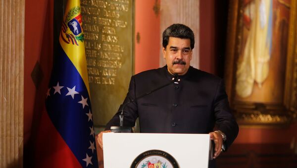 O presidente da Venezuela, Nicolás Maduro, fala na sessão de encerramento da Assembleia Nacional Constituinte da Venezuela em Caracas - Sputnik Brasil