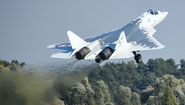 Caças russos Su-57 de quinta geração - Sputnik Brasil