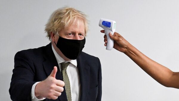 Premiê britânico, Boris Johnson, durante visita a hospital em Londres, Reino Unido, 4 de janeiro de 2020  - Sputnik Brasil