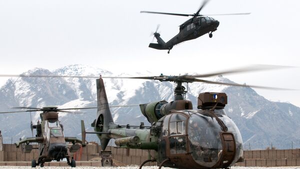Helicópteros franceses Tigre e Gazelle durante operação no Afeganistão, na província de Kapisa (arquivo) - Sputnik Brasil