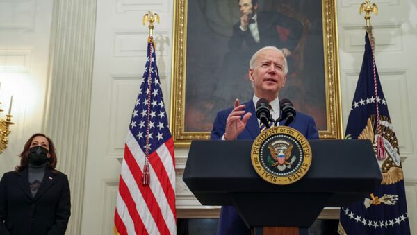 Joe Biden, presidente dos EUA, fala durante evento na Casa Branca em Washington, EUA, 22 de janeiro de 2021 - Sputnik Brasil