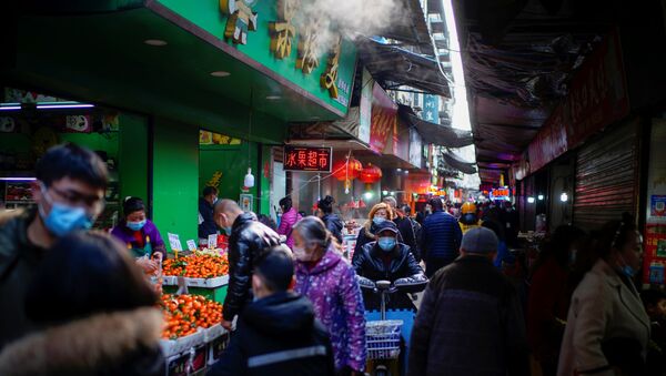 Mercado em Wuhan, província de Hubei, China, 8 de fevereiro de 2021 - Sputnik Brasil