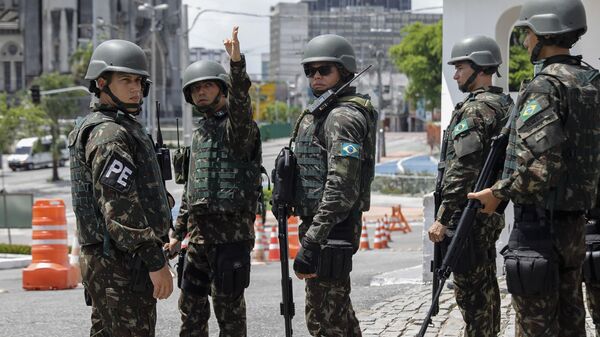 Exército Brasileiro realiza patrulhamento nas ruas de Fortaleza durante crise da segurança pública no Ceará, em fevereiro de 2020 - Sputnik Brasil