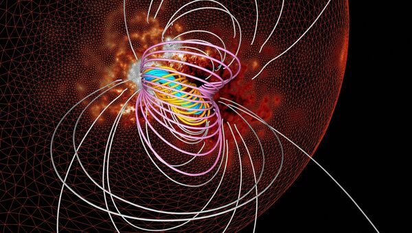 Ultrassom magnético usando dados do campo magnético na superfície do Sol e um modelo de um poderoso processo em várias escalas alguns minutos antes do início da erupção, 7 de fevereiro de 2018 - Sputnik Brasil