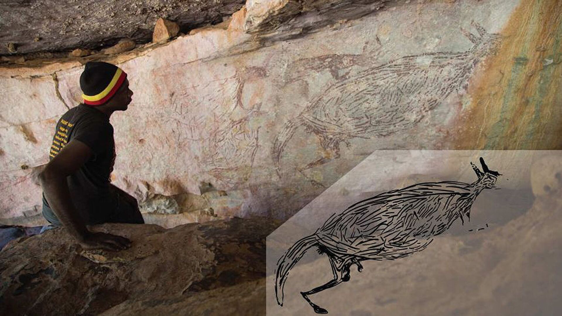 Canguru pintado há mais de 17 mil anos é a arte rupestre mais antiga da Austrália, diz estudo (FOTO) - Sputnik Brasil, 1920, 23.02.2021