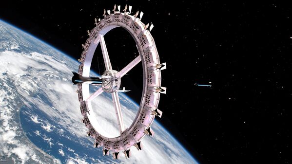Foguete SpaceX Starship se aproxima da estação espacial Voyager - Sputnik Brasil