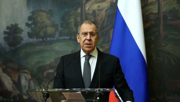 Em Moscou, o ministro das Relações Exteriores da Rússia, Sergei Lavrov, participa de uma coletiva de imprensa, em 5 de fevereiro de 2021 - Sputnik Brasil