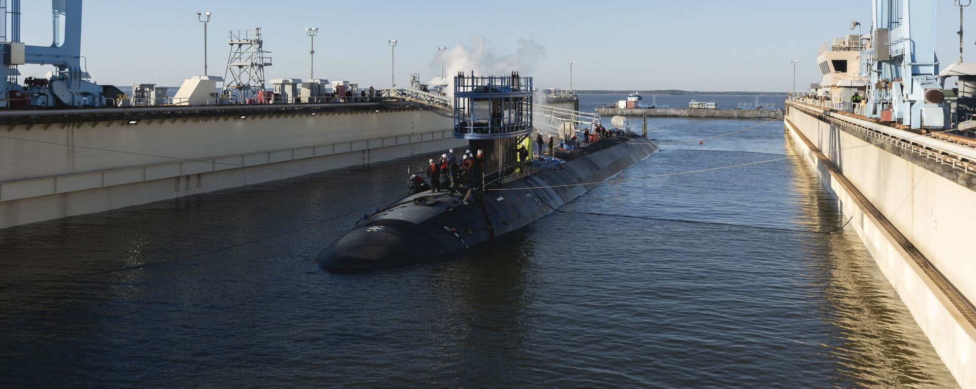 Submarino Montana (SSN 794) da classe Virginia lançado à água no rio James, EUA, em 4 de março de 2021 - Sputnik Brasil, 1920, 09.03.2023