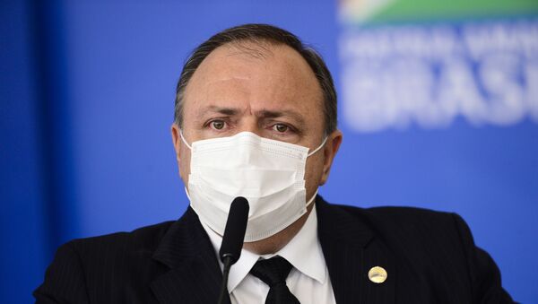 O ministro da Saúde, Eduardo Pazuello, durante cerimônia para sanção dos projetos de lei que ampliam a aquisição de vacinas pelo Governo Federal - Sputnik Brasil