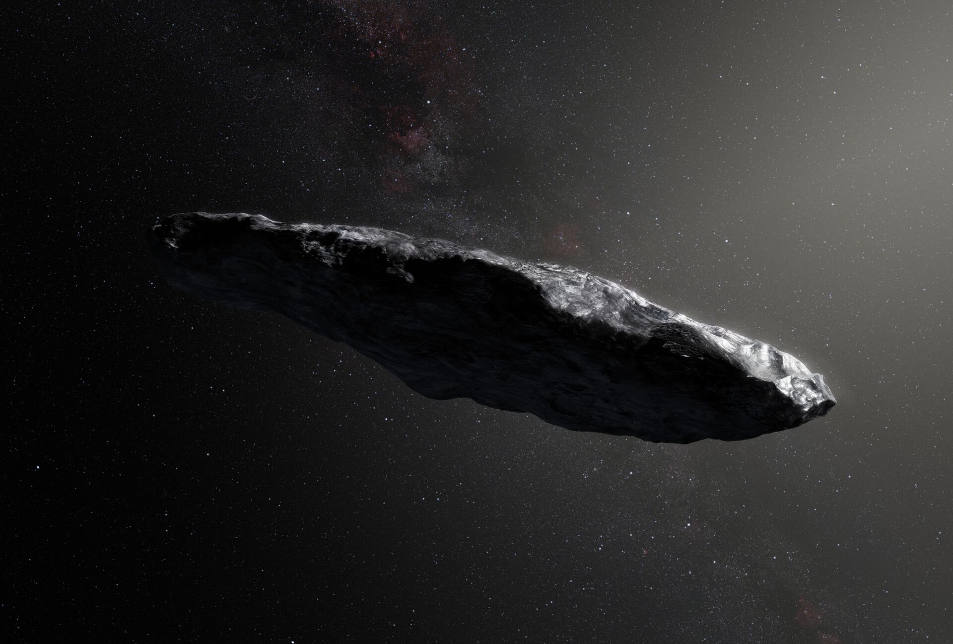  Impressão artística do primeiro asteróide interestelar, Oumuamua, capturado por telescópio localizado no Chile - Sputnik Brasil, 1920, 31.05.2023