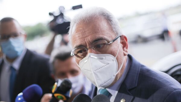 O novo ministro da Saúde, Marcelo Queiroga, chega ao Ministério da Saúde, em Brasília (DF), 15 de março de 2021 - Sputnik Brasil