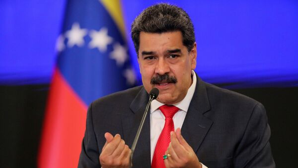 O presidente da Venezuela, Nicolás Maduro, faz pronunciamento em Caracas, na Venezuela. - Sputnik Brasil