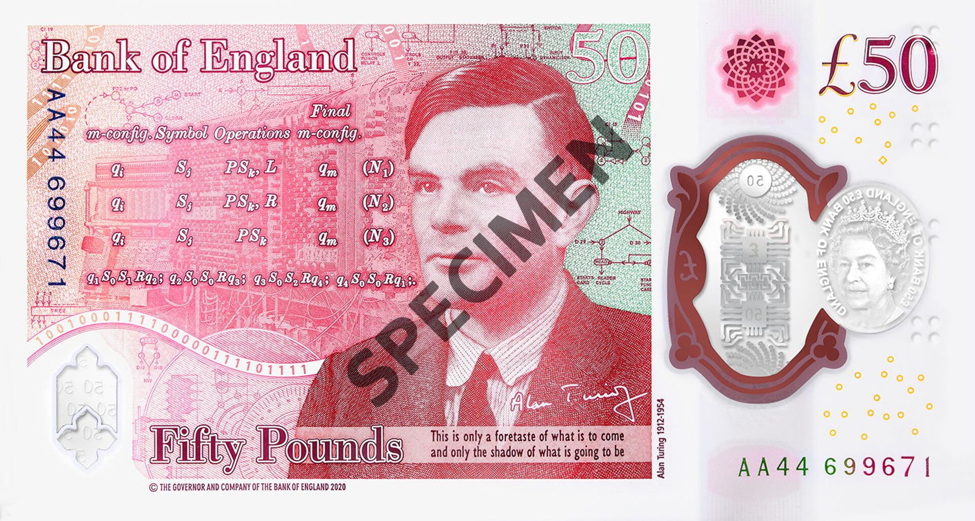 Nova cédula de £ 50 homenageia Alan Turing, matemático que ajudou a derrotar a Alemanha nazista - Sputnik Brasil, 1920, 25.03.2021