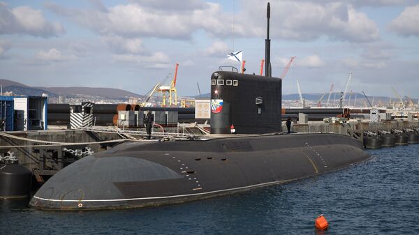 Submarino Veliky Novgorod na base naval de Novorossiysk, sudoeste da Rússia - Sputnik Brasil