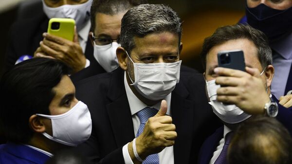 O presidente da Câmara dos Deputados, Arthur Lira (PP-AL), durante sessão para eleição dos membros da mesa diretora da Casa - Sputnik Brasil