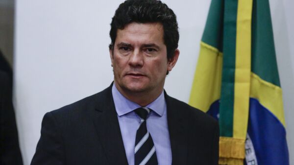 Ex-juiz e ex-ministro Sergio Moro durante pronunciamento à imprensa - Sputnik Brasil