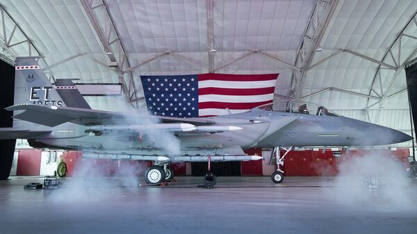 Novo caça F-15EX Eagle II dos EUA  - Sputnik Brasil