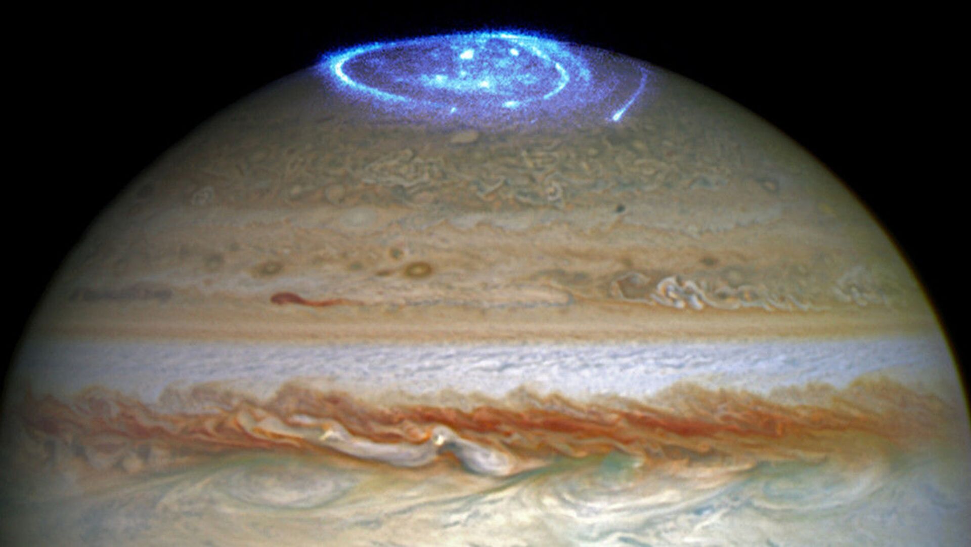 Simulação computadorizada revela mistério das auroras polares de Júpiter (FOTO) - Sputnik Brasil, 1920, 11.04.2021