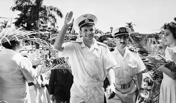 Cosmonauta da URSS, Yuri Gagarin em Cuba a convite pessoal do chefe do governo cubano Fidel Castro, 1961

 - Sputnik Brasil