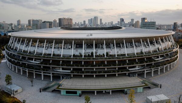 O Estádio Nacional de Tóquio, a principal arena dos Jogos Olímpicos e Paralímpicos, em foto de 18 de março de 2021 - Sputnik Brasil