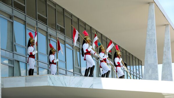 Troca da guarda dos Dragões da independência no Palácio do Planalto , na cidade de Brasília, DF - Sputnik Brasil