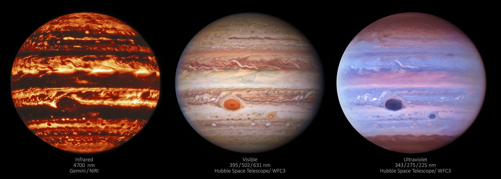 FOTOS incríveis revelam momentos únicos de Júpiter em diferentes comprimentos de onda de luz - Sputnik Brasil, 1920, 12.05.2021