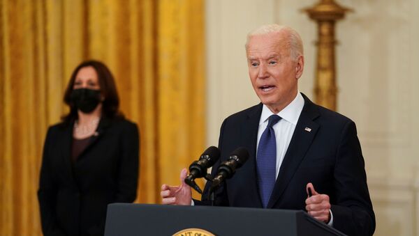 O presidente dos EUA, Joe Biden, faz comentários sobre a economia dos EUA no Salão Leste da Casa Branca em Washington, EUA, 10 de maio de 2021 - Sputnik Brasil